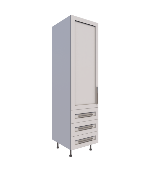 Tall cabinet one door three pull out - MDF