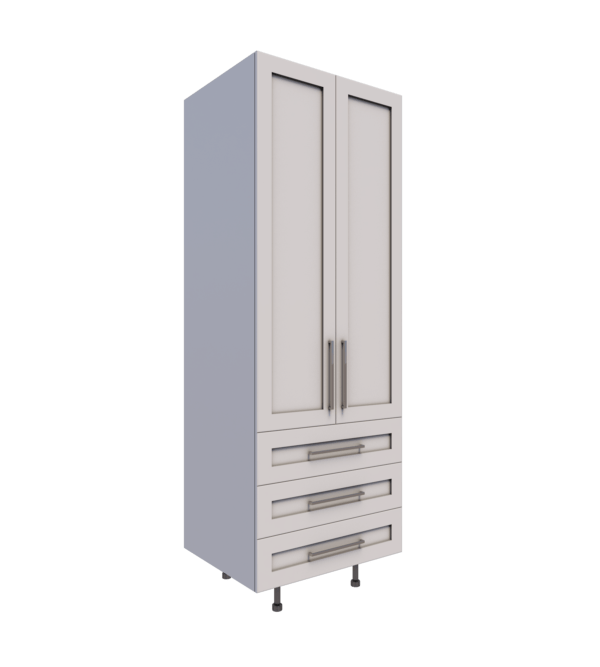 Tall cabinet two doors three pull out - MDF